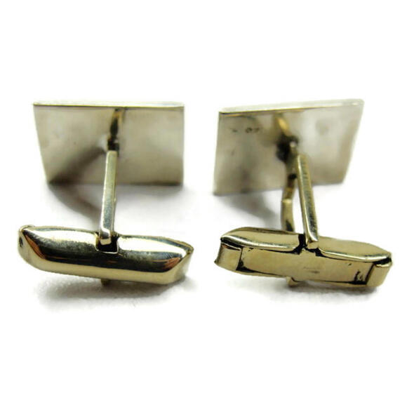 Classic Simple Elegant Rectangle Cufflinks Vintage Sterling Silver 925 Patina